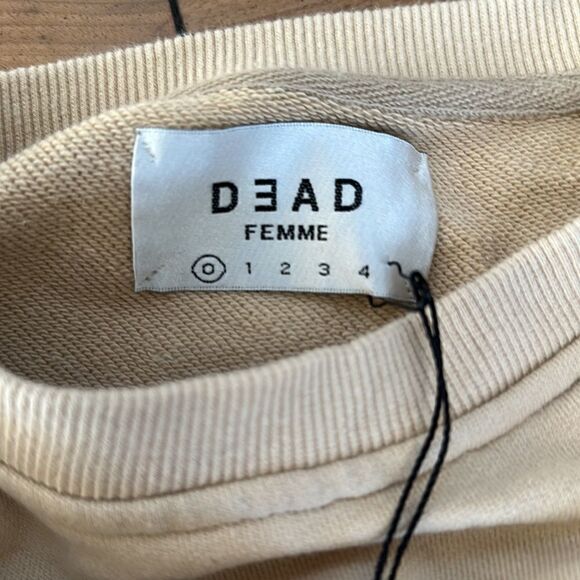 DEADSTUDIOS RAW LONG SWEATER BEIGE XS NEW W/ TAGS - Picture 4 of 5